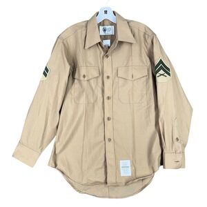 Defense Logistics‎ Agency Shirt Mens 16X33 Wool Blend Military Uniform Vintage